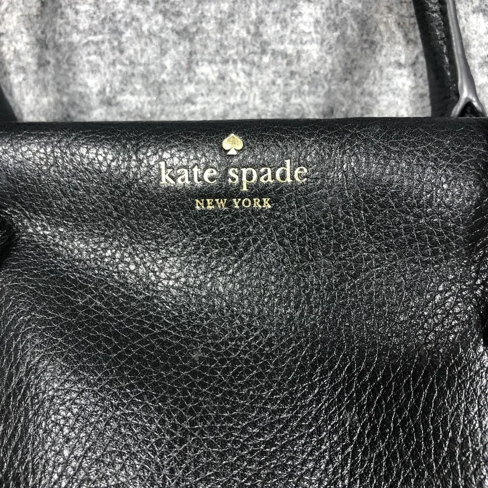 Kate Spade Satchel Bag Womens Medium Black Leather Top Handle Zip Shoulder Purse